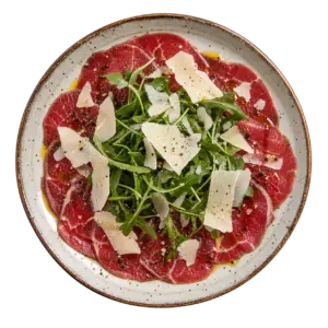 carpaccio boeuf parmesan roquette