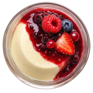 pannacotta vanille fruits rouges